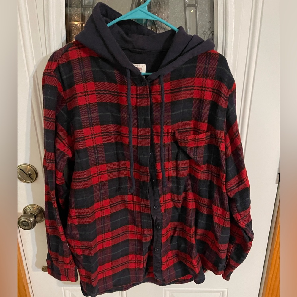 American Eagle Hooded Flannel
